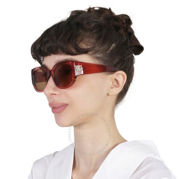 NEW GUCCI SUNGLASSES WOMEN RED ROUND GUCCI GG1599SA 003 - Picture 4 of 11